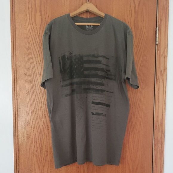 Olive Green Apt. 9 Distressed American Flag T-Shirt Sz XXL - Picture 1 of 4